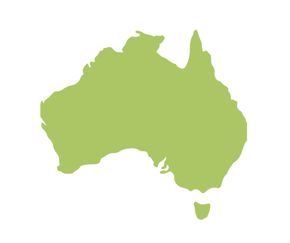 green outline of australia