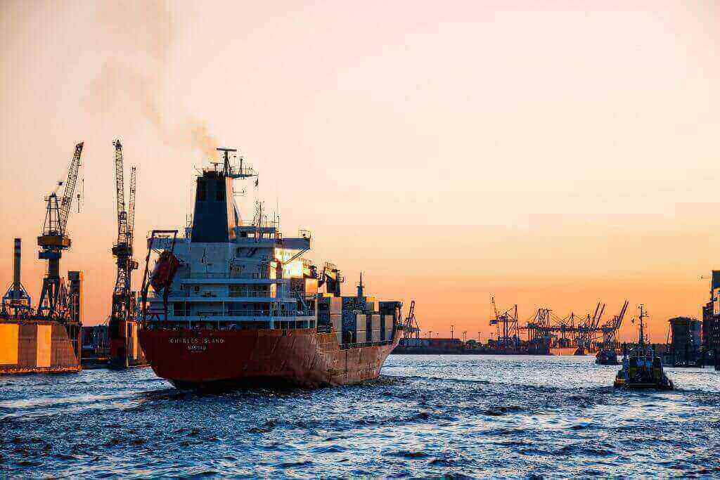 shipping container in water