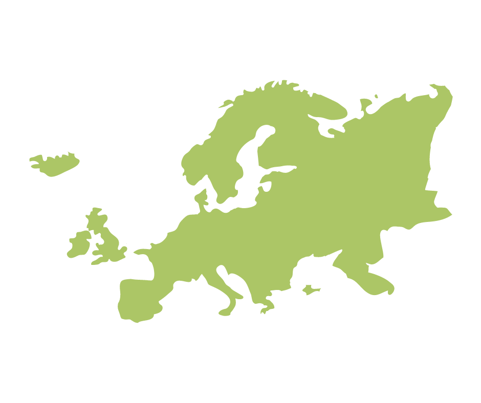 outline of europe in green