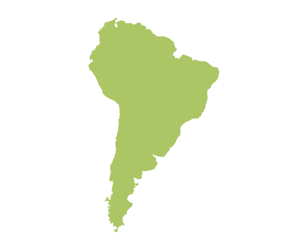 Green outline of south america