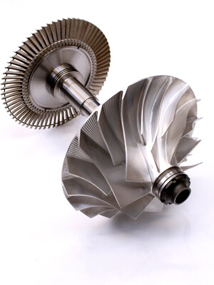 Turbine salvage on white background